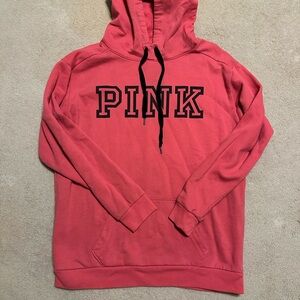 PINK Victoria's Secret Coral Hoodie with Black Accents
